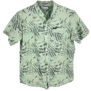 Columbia Mens Rapid Rivers Printed Button Down Shirt Regular Fit Short Sleeve- L